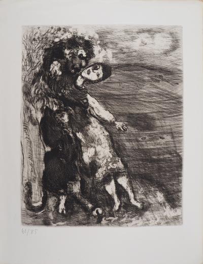 Marc CHAGALL : Le lion amoureux, Gravure originale signée 2