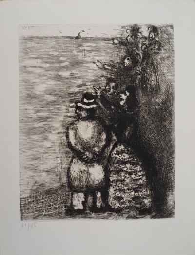 Marc CHAGALL: Frente al mar, Grabado original firmado 2