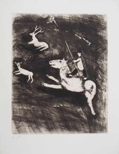 Marc CHAGALL : La chevauchée, Gravure originale signée 2