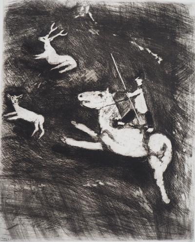 Marc CHAGALL : La chevauchée, Gravure originale signée 2