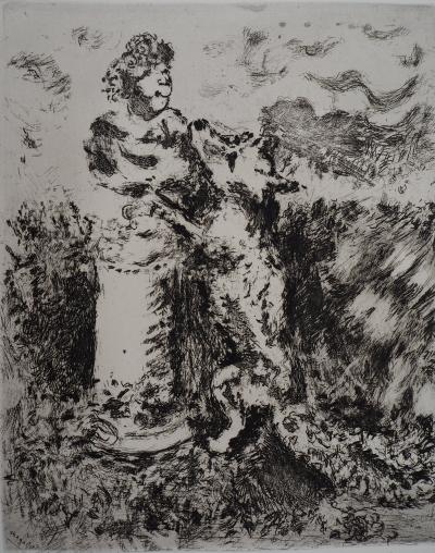 Marc CHAGALL : Le renard et le buste, Gravure originale signée 2