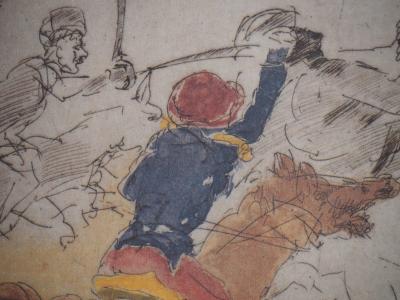 Alfred HRDLICKA : Combat de cavaliers, Héliogravure 2