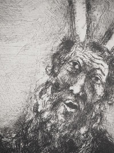 Marc CHAGALL : Le bâton de Moise se transformant en serpent, Héliogravure originale 2