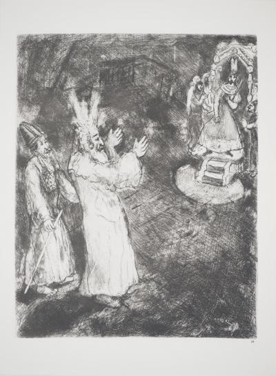 Marc CHAGALL : Le bâton de Moise se transformant en serpent, Héliogravure originale 2