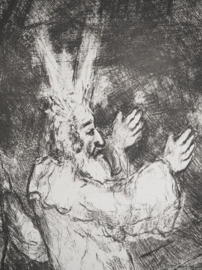 Marc CHAGALL : Le bâton de Moise se transformant en serpent, Héliogravure originale 2