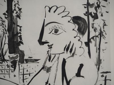 Pablo PICASSO : Comédie Humaine, Couple masqué et le singe, Héliogravure 2