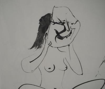 Pablo PICASSO : Comédie Humaine, Couple masqué et le singe, Héliogravure 2