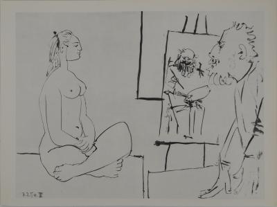 Pablo PICASSO : Comédie Humaine, Autoportrait du peintre, Héliogravure 2