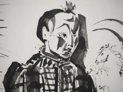 Pablo PICASSO : Comédie Humaine, Autoportrait du peintre, Héliogravure 2
