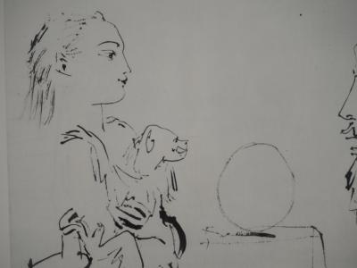 Pablo PICASSO: Human Comedy, The two circus artists, Heliogravure 2