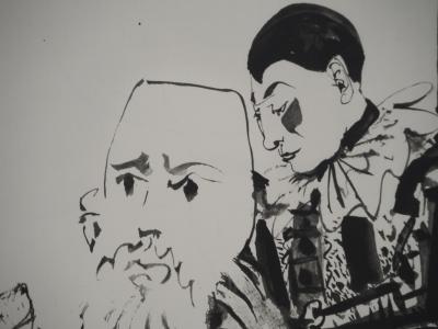 Pablo PICASSO: Human Comedy, The two circus artists, Heliogravure 2