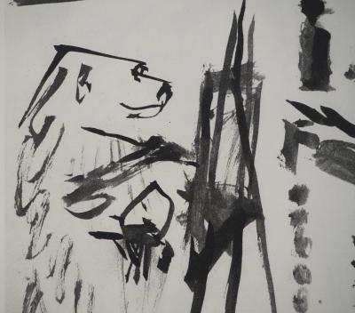 Pablo PICASSO : Comédie Humaine, L'artiste en singe, Héliogravure 2