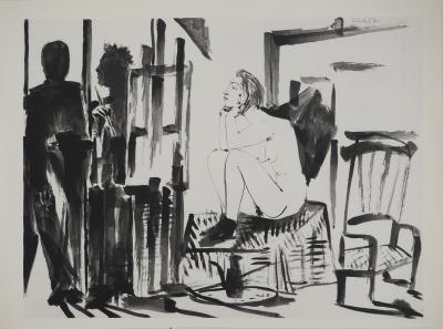 Pablo PICASSO : Comédie Humaine, L'attente de la muse, Héliogravure 2