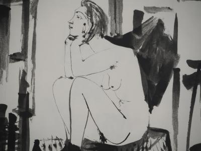 Pablo PICASSO : Comédie Humaine, L'attente de la muse, Héliogravure 2