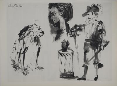 Pablo PICASSO : Comédie Humaine, L'attente de la muse, Héliogravure 2