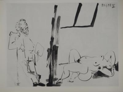 Pablo PICASSO : Comédie Humaine, Le repos de la muse, Héliogravure 2