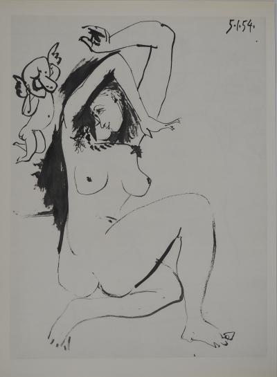 Pablo PICASSO : Comédie Humaine, L'ange démasqué et la jeune femme, Héliogravure 2