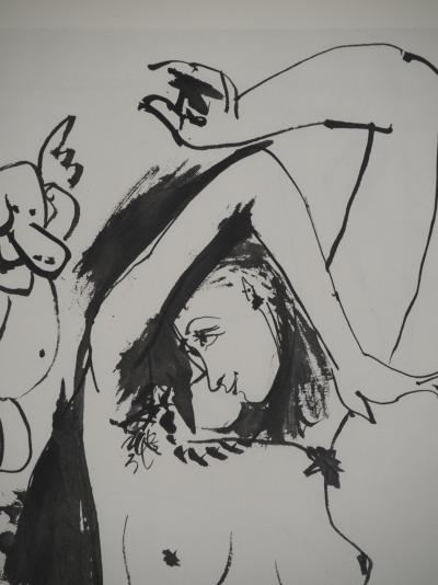 Pablo PICASSO : Comédie Humaine, L'ange démasqué et la jeune femme, Héliogravure 2