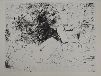 Pablo PICASSO : Comédie Humaine, La visite du satyre, Héliogravure 2