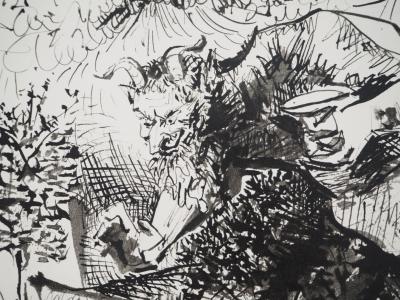 Pablo PICASSO : Comédie Humaine, La visite du satyre, Héliogravure 2