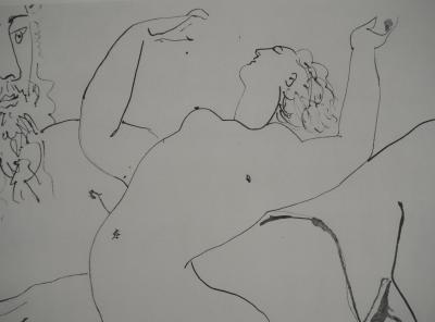 Pablo PICASSO : Comédie Humaine, Dionysos et la nymphe, Héliogravure 2