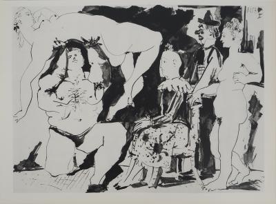 Pablo PICASSO : Comédie Humaine, L'homme le plus fort au cirque, Héliogravure 2
