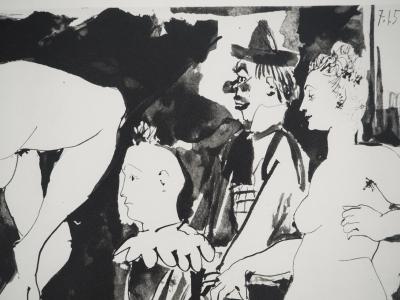 Pablo PICASSO : Comédie Humaine, L'homme le plus fort au cirque, Héliogravure 2