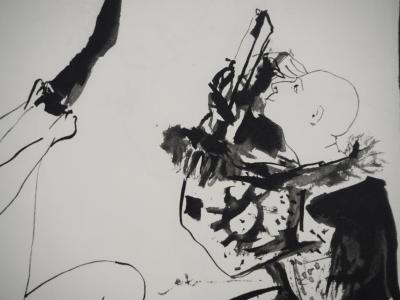 Pablo PICASSO : Comédie Humaine, La jeune fille aux bas et le clown, Héliogravure 2
