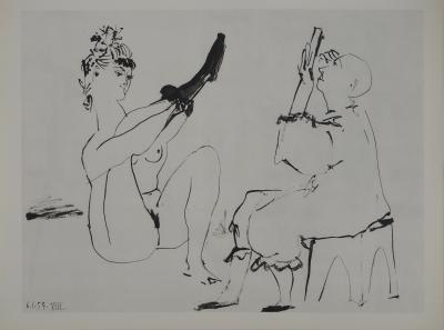 Pablo PICASSO : Comédie Humaine, L'habillage avant le spectacle, Héliogravure 2