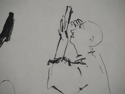 Pablo PICASSO : Comédie Humaine, La jeune fille aux bas et le clown, Héliogravure 2