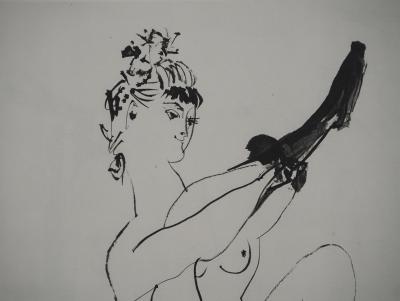 Pablo PICASSO : Comédie Humaine, L'habillage avant le spectacle, Héliogravure 2