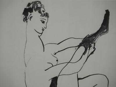 Pablo PICASSO : Comédie Humaine, L'Arlequin et sa partenaire, Héliogravure 2