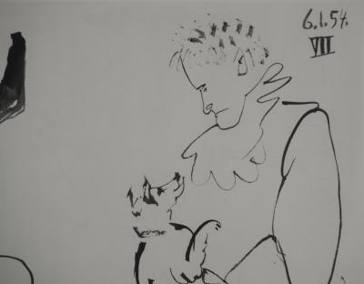 Pablo PICASSO : Comédie Humaine, L'amante du clown, Héliogravure 2