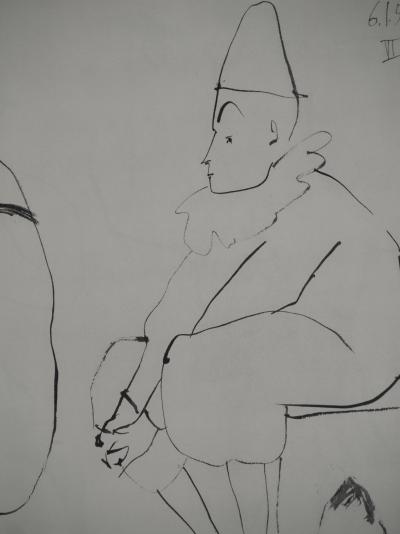 Pablo PICASSO : Comédie Humaine, L'Arlequin et sa partenaire, Héliogravure 2
