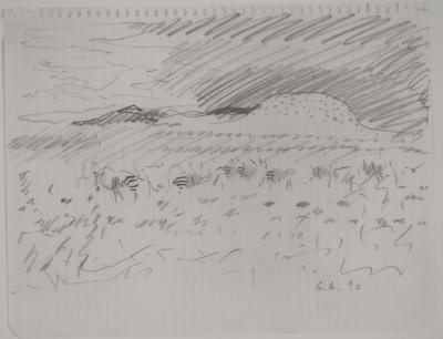 Gilles AILLAUD : Paysage avec zèbres, Héliogravure signée 2