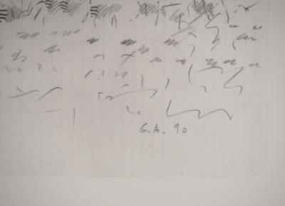 Gilles AILLAUD : Paysage avec zèbres, Héliogravure signée 2