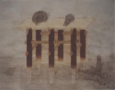 Walter PICHLER : Vanité, Installation de crânes, Héliogravure 2
