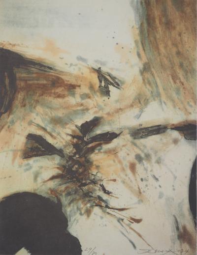 ZAO Wou-Ki : Paysage abstrait, Héliogravure signée 2
