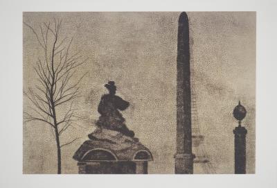Ronald KITAJ : Paris, Place de la Concorde et Obélisque, Héliogravure 2