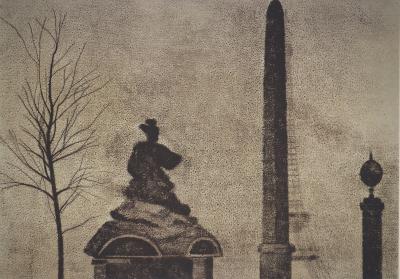 Ronald KITAJ : Paris, Place de la Concorde et Obélisque, Héliogravure 2