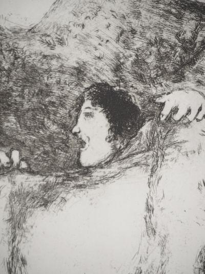 Marc CHAGALL : Le manteau étendu sur Noé, Héliogravure originale 2