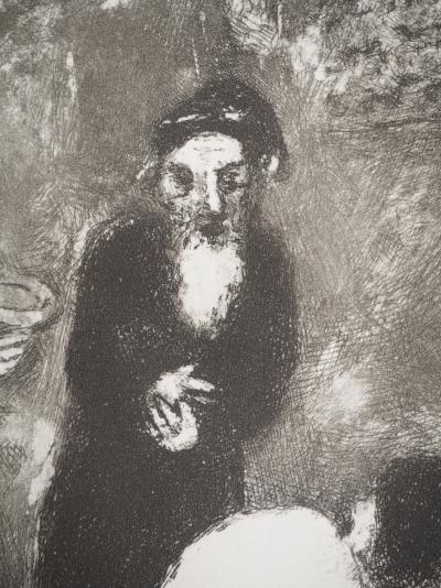 Marc CHAGALL : Abraham reconduit les trois anges, Héliogravure originale 2