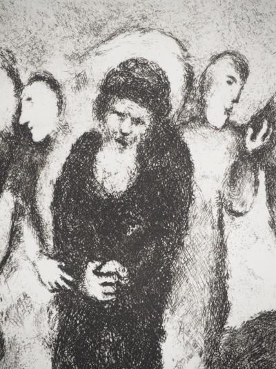 Marc CHAGALL : Abraham reconduit les trois anges, Héliogravure originale 2