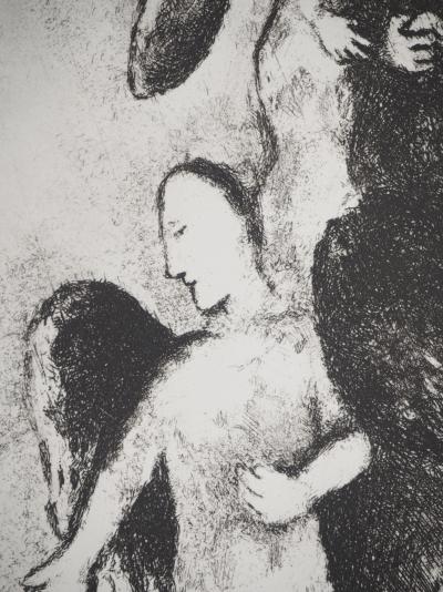 Marc CHAGALL : Abraham reconduit les trois anges, Héliogravure originale 2