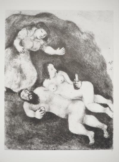 Marc CHAGALL : Abraham sur le point d’immoler son fils, Héliogravure originale 2