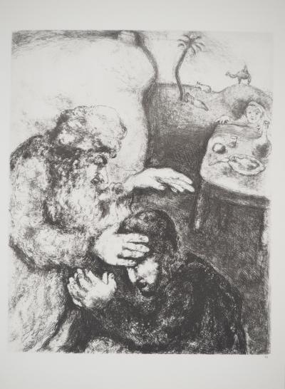 Marc CHAGALL : Isaac bénit Jacob, Héliogravure originale 2