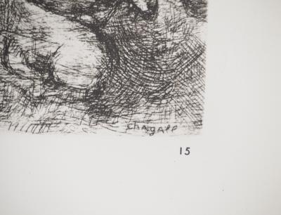 Marc CHAGALL : La lutte de Jacob avec l'ange, Héliogravure originale signée 2