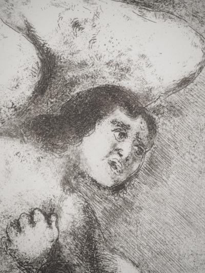 Marc CHAGALL : La lutte de Jacob avec l'ange, Héliogravure originale signée 2