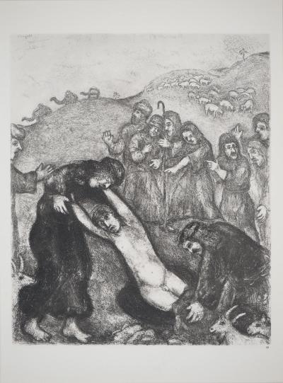 Marc CHAGALL : Jacob dévasté par la disparition de son fils, Héliogravure originale 2
