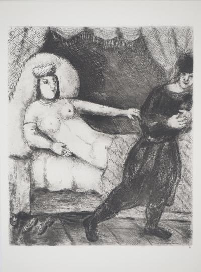 Marc CHAGALL : La femme qui essaya de séduire Joseph, Héliogravure originale 2